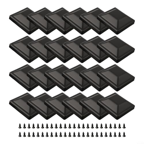 Wasserdichte Zaunpfostenabdeckungen, 10,2 x 10,2 cm, einfache Schraubmontage für Deck- und Zaunschutz (24 Stück) von WheatThrive