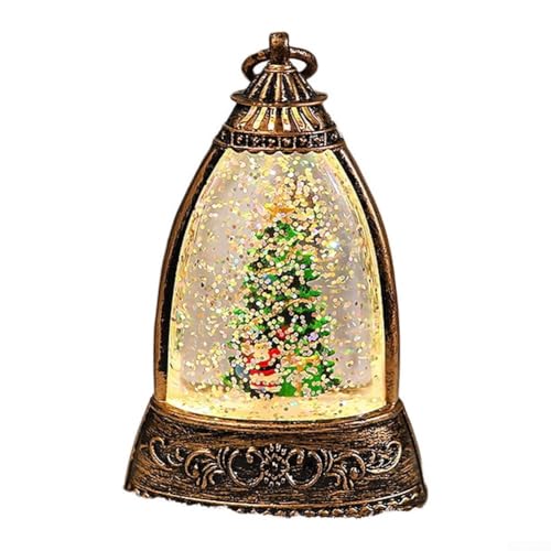 Weihnachtslaternen, 13 x 8,5 x 4,5 cm, Kunststoff, Weihnachtsmann-Schneekugel, glitzernd, beleuchtete Weihnachtsdekoration mit LED-Kerzen für Dekoration (Weihnachtsbaum) von WheatThrive