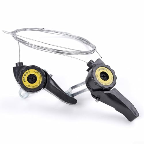 WheatThrive Fahrrad Schalthebel mit Kabel, ideal für Mountainbikes und verschiedene Geschwindigkeiten (Schwarz) von WheatThrive