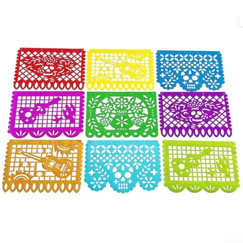 Wimpelkette mit mexikanischem Thema, 32 x 21 cm, perfekt für Cinco de Mayo und andere Feiern, einfach aufzuhängen, Dekoration (5 m D9) von WheatThrive