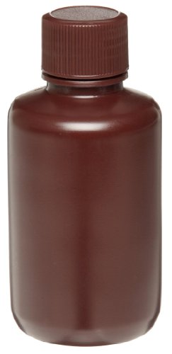 Wheaton 209127 Auslaufsichere HDPE-Flasche mit enger Öffnung und 24-410 Schraubverschluss, 50 mm Durchmesser x 101 mm Höhe, 125 mL, Braun (72-er Pack) von Wheaton