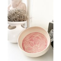 Rosa Blumen Design Keramik Schale, Ringschalenhalter, Kleiner Behälter, Töpferkunst von WheelThatUp