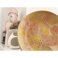 Warmes Aquarell Blumen Design Keramik Schale, Ringschalenhalter, Kleiner Keramikbehälter, Töpferkunst von WheelThatUp