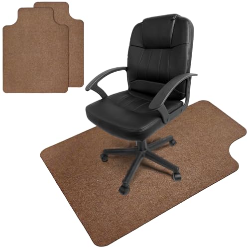 Whemyreat 2 Stück Bodenschutzmatte 90x120 cm,T Form Bodenschutzmatte,BüRostuhl Unterlage,Gaming Stuhlmatten,Teppich bürostuhl geeignet,Schutzmatte für Laminat,Parkett,Hartböden,Braun von Whemyreat