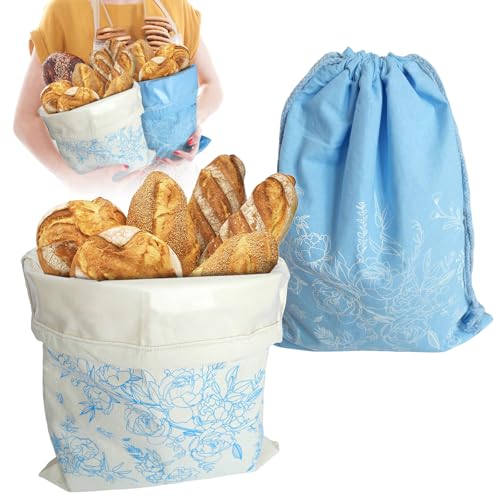 4 Stück Bienenwachs Brotbeutel mit TPU Innenfutter für Sauerteig,43 * 31CM,Wiederverwendbare Brotbeutel Groß für Selbstgemachtes Brot,Brottasche für Brotaufbewahrung (B+W, 2pcs) von Whemyreat