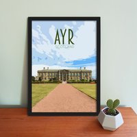 Ayr Travel Poster - Retro Vintage-stil Schottland Kunstdruck, Kunstwerk, Haushaltsware, Postkarte Von Ayr, Ayrshire Schottland, Reisekunstdruck von WheresClare