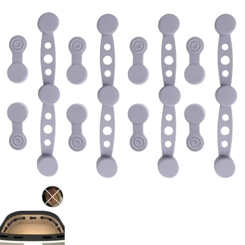 Magnetische Silikonschnallen für Heißluftfritteusen, 12 Stück Magnetische Backpapier Befestigungsschnalle, Magnet Silikon Schna zum Kochen und Backen in Der Heißluftfritteuse (Grau, rund) von Whilmsiy Orbiatils