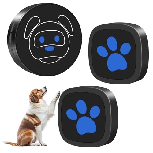 Whimsii Dog Doorbell, Wireless Ring Bell to Go Outside, IP55 Waterproof Buttons, 55 Melodies, 4 Volume Levels & 950ft Range (Black, 1 Reciever 2 Transmitter) von Whimsii