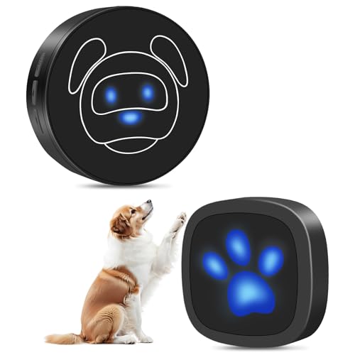 Whimsii Dog Doorbell, Wireless Ring Bell to Go Outside, IP55 Waterproof Buttons, 55 Melodies, 4 Volume Levels & 950ft Range (Black, 1 Reciever 1 Transmitter) von Whimsii