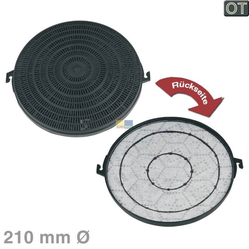 Kohlefilter Mod211 Whirlpool 484000008635 Wpro CHFD211/1 210mmØ für Dunstabzugshaube 1Stk (EA-484000008635) von Whirlpool