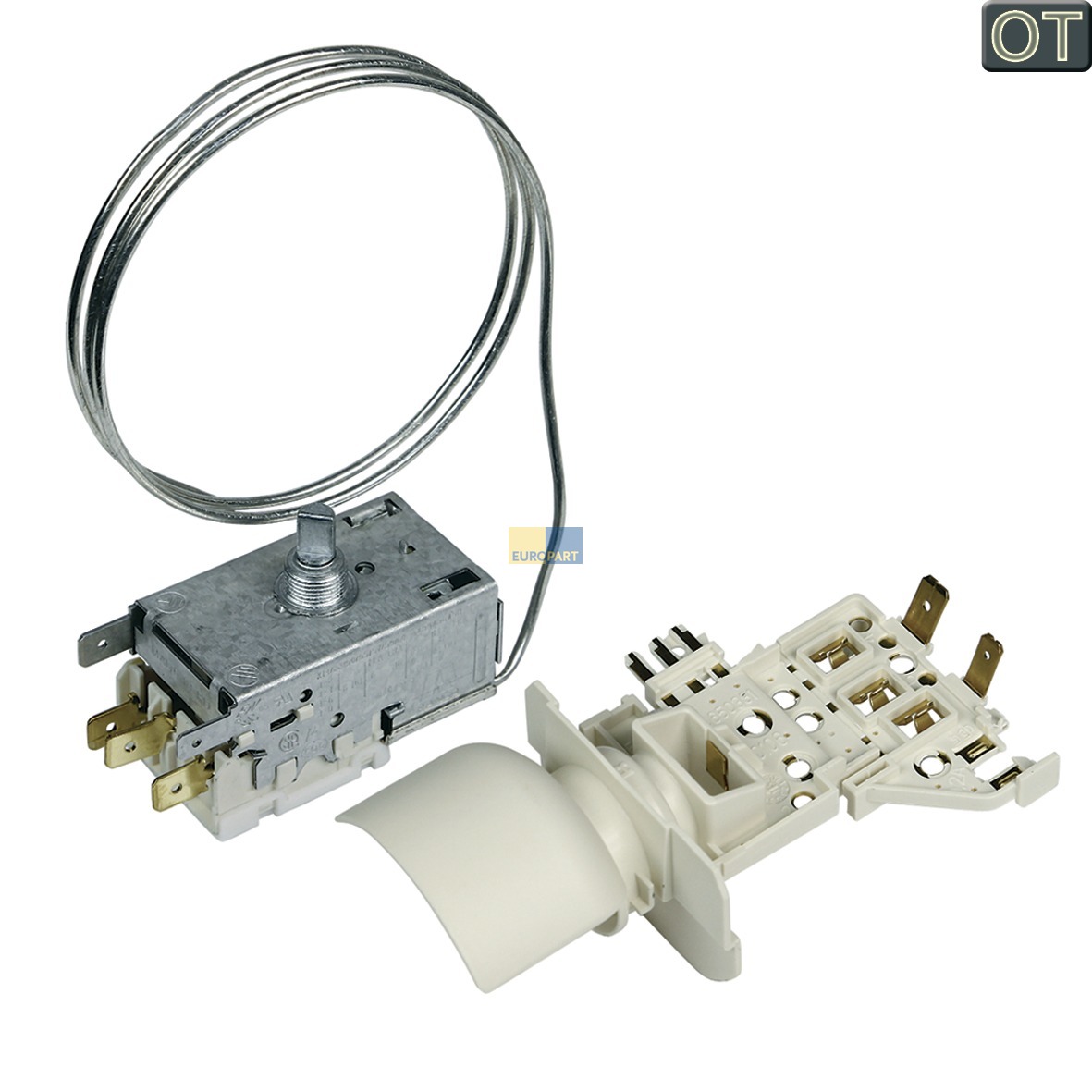 Thermostat K59-S1893 700mm Kapillarrohr 3x6, 3mm AMP + Lampenfassung (KD-484000008565) von Whirlpool