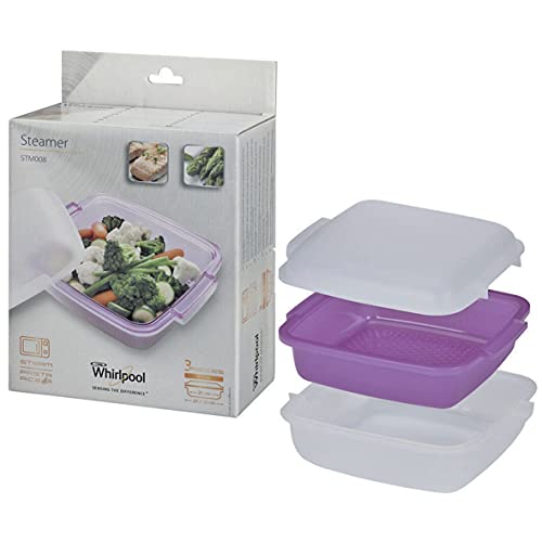Whirlpool 4820000013392 Wpro STM008 ORIGINAL Dampfgarer Dampfeinsatz Dampfgarbehälter Leichtgarer Steamer für Mikrowelle - schoendes und fettfreies Kochen (SKU: 100078924-000 ) von Whirlpool