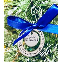 Baby Ornament Erste Weihnachten Mit Geburtsdatum Gewicht Benutzerdefinierte von WhirlyBirdDesigns