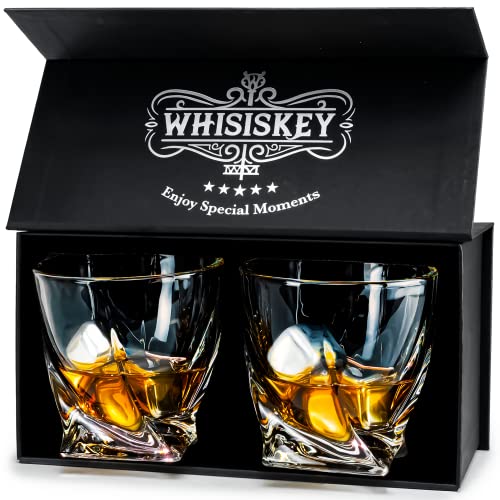 Whisiskey - Whisky Gläser Set – 2 Twisted Gläser (2x 300 ml) – Whiskygläser - Whisky glas - Whiskey Zubehör Set - Geschenke für Männer - Männergeschenke von Whisiskey