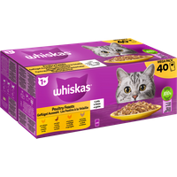 Portionsbeutel Multipack Mega Pack 1+ Geflügel Auswahl in Gelee 40 x 85g von Whiskas