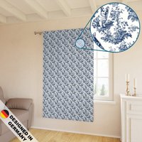 French Toile Print Majestic Pembroke Welsh Corgi Dog Pattern - Exquisite Heavyweight Blackout Window Curtain | 1 Piece Royal Cottage Style von WhisperPrintStore