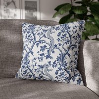 Whisperprint® French Toile Deep Blue Leopard Gecko Print/Royal Cottagecore - Spun Polyester Square Pillowcase Cover Perfect Gift von WhisperPrintStore