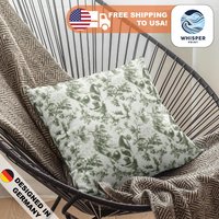 Whisperprint® French Toile Olive Green Australian Cattle Dog Blue Heeler Print /Royal Cottagecore - Spun Polyester Square Pillowcase/Cover von WhisperPrintStore