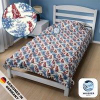 Whisperprint® French Toile Royal Blue Red Irish Setter Dog Style Print - Cottagecore/Farmcore Comfy Velveteen Plush Cuddle Blanket von WhisperPrintStore