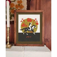 Cowgirl Kunstdruck Bunte Western Illustration Cowgirl Kunstdruck Bunte Western Illustration von WhistlinDingoDesign