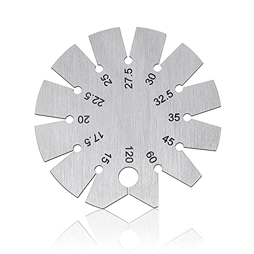 Whisverse Kegelmesser Winkelmesser Runde Form Messer Winkelmesser Messer Klinge Winkellehre 15-120° zum Messen von Messerwinkel von Whisverse