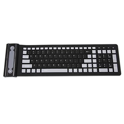 Whisverse Tragbare Mini Flexible Up wasserdichte Waschbare Weiche Silikon Wireless Tastatur mit USB-Empfaenger Fuer PC Laptop Computer Whisverse Tragbare Mini Flexible Up wasserdichte Waschbare Weiche Silikon Wireless Tastatur mit USB-Empfaenger Fuer PC Laptop Computer von Whisverse