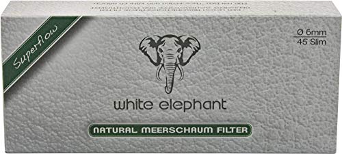 Pfeifenfilter White Elephant Natur-Meerschaumfilter 6 mm 15 Schachteln à 45 Filter von White Elephant Robert Maderholz GmbH