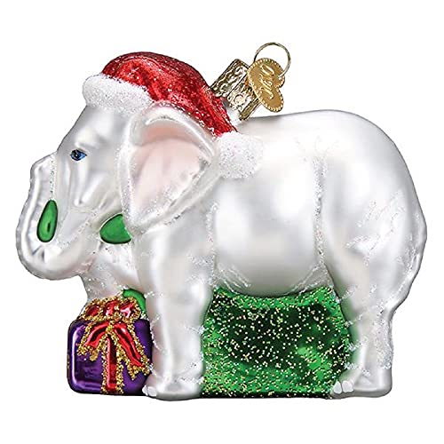 White Elephant Old World Christbaumschmuck aus Glas, geblasene Ornamente für den Weihnachtsbaum von Old World Christmas