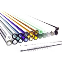 Farbige Glastrinkhalme Mit Reinigungsbürste - 15 Bis 30 cm 8 Mm Durchmesser Wiederverwendbar Made in Usa Spülmaschinenfest von WhiteCrowsNest
