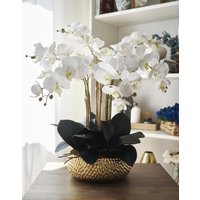 Großes Orchideen-Gesteck in Keramikschale, Kunstblumen Wie Echt, Geschenk Für Mama Und Freundin Geburtstag Hochzeit, Exklusive Wohndeko von WhiteHamptonHome
