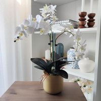 Künstliches Orchideen-Gesteck Im Topf Kunst Blumenstrauß Orchideen Kunstblumen Wie Echt Geschenk Für Mama Und Freundin Geburtstag Hochzeit von WhiteHamptonHome