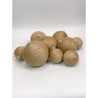Jute-Weihnachtskugel 3 Größen | Natürliche Spielerei Weihnachtsdekoration Ornamente & Akzente Weihnachtsanhänger Makramee Stil von WhiteRavenMacrame