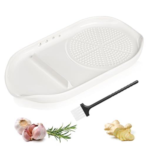 4 in 1 Keramik-Knoblauchreibe, mit Eierknacker, Löffelablage und Kräuterabstreifer, Ingwerreibeplatte zum Reiben von Wasabi, Obst, Gemüse, Ingwer, Knoblauch, Käse Keramik Ingwerreibe 4 in 1 Keramik-Knoblauchreibe, mit Eierknacker, Löffelablage und Kräuterabstreifer, Ingwerreibeplatte zum Reiben von Wasabi, Obst, Gemüse, Ingwer, Knoblauch, Käse Keramik Ingwerreibe von WhiteRhino