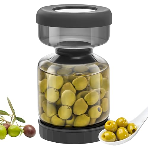 WhiteRhino Gurkenglas zum Umdrehen,1L Glas Einlegeglas, Gurkenglas,with Strainer,Gurken Behälter,Einlegeglas zum Umdrehen, for Olive, Kimchi,Jalapenos,Auslaufsichere Luftdichte Deckel von WhiteRhino