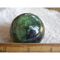 Fluorit Kugel 5mm Blau/Grün Mit Ringständer Dh25 von WhiteRinoGems