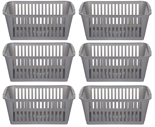 Whitefurze 25cm Silber Kunststoff Handy-Korb ablagekorb - Set aus 6 Whitefurze 25cm Silber Kunststoff Handy-Korb ablagekorb - Set aus 6 von Whitefurze