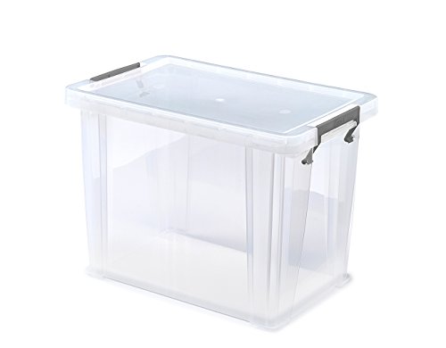 Whitefurze Allstore Container mit Silber Klemme, Kunststoff, Natur, 18,5 Liter, 40 x 26 x 29 cm von Whitefurze