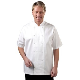 Kochjacke „Vegas“ von Whites Chefs Apparel (A211-XXL), kurzärmelig, Größe XXL von Whites Chefs Apparel