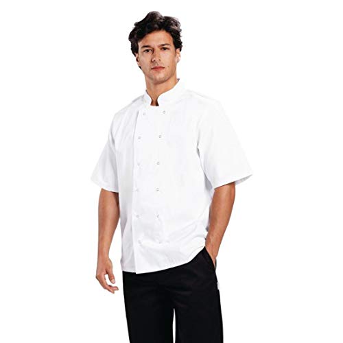 Whites Boston unisex koksbuis korte mouw wit - S von Whites Chefs Clothing