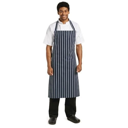 Weiß‑Blau Latzschürze XL – Verstellbar, Unisex A662 von Whites Chefs Clothing