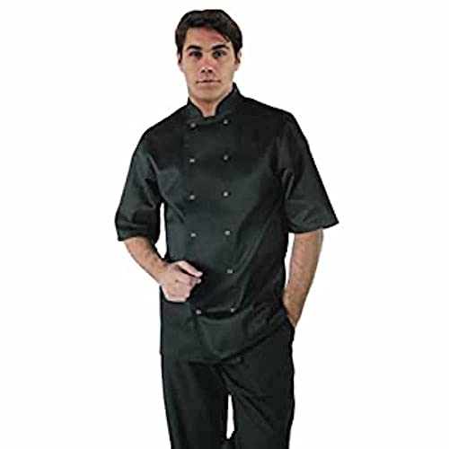 Vegas Chefs Jacket Short Sleeve Black Polycotton - Size XS von Whites Chefs Clothing