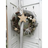 Türkranz - Weihnachtlicher Tür Kranz/Trockenblumenkranz/ Landhaus Stil Shabby Chic Floristik von Whitevintageflair