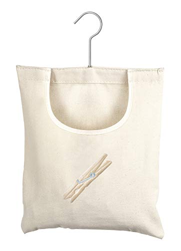 Whitmor, 100 x robuste Wäscheklammern aus Naturholz, Mehrfarbig, Clothespin Bag von Whitmor