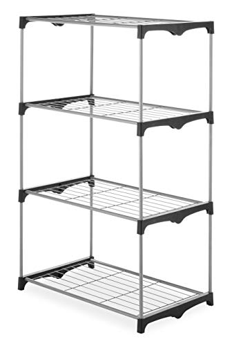 Whitmor Schrankregal, 4 Etagen, silberfarben/Schwarz 4-Tier Regal, Metall, Silber, 49.53 x 80.01 x 137.16 cm von Whitmor