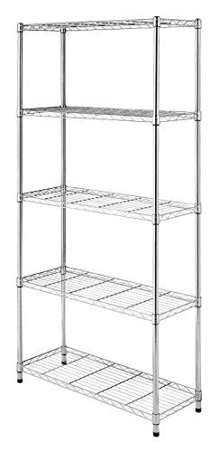 Whitmor Metall Supreme 5-Ebenen-Regale, Chrom von Whitmor
