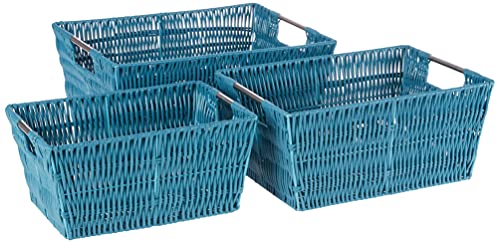 Whitmor Rattan-Aufbewahrungskörbe, 3-teiliges Set, Beerenblau von Whitmor