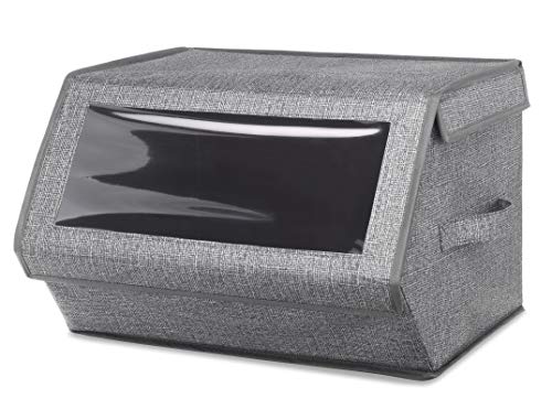Whitmor Stapelbare Fensterbox, Kreuzschraffur, Grau von Whitmor