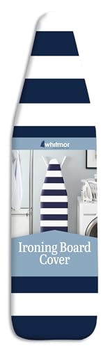 Whitmor 6880-100-STRNAVY, brennfester, gepolsterter Standard-Bügelbrettbezug,137 x 38 cm, gestreift in Marineblau von Whitmor