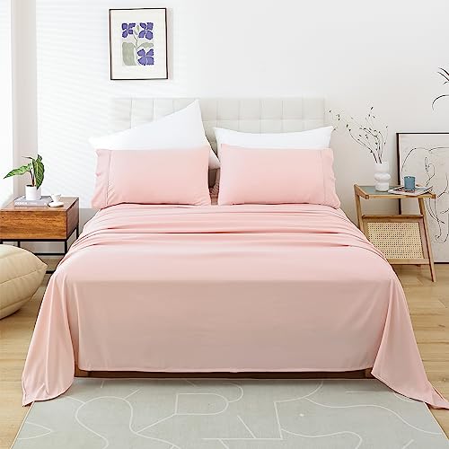 Whitney Home Textile Bettwäsche-Set für Doppelbetten – 3-teiliges weiches Mikrofaser-Bettlaken für Doppelbett, passend für Kühllaken mit tiefen Taschen, langlebige, Hotel-Set, knitterfreie Bettlaken von Whitney Home Textile