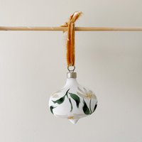 Handbemalte Verzierung - Aquarell Blumenverzierung 2025 Feiertags-Keramik-Verzierung Weihnachtsbirne Erbstück Geschenk Für Mutter von WhitneyRainStudio